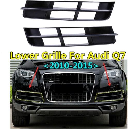 WL Auto Front Bumper ABS Replacement Racing Grills For Audi Q7 2010 2011 2012 2013 2014 2015 FogLamp Cover Frame OEM 4L0807681B