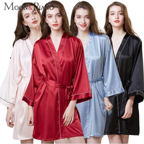 Fashion Sexy Sleepwear Comfortable Polyester Nightgown Home Wear Bathrobe Women Pajamas Bridal Bridesmaid Robes Dressing Gown