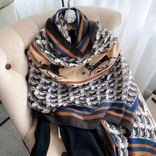 Luxury Brand 2021 Autumn Winter Women Scarf Beach Shawl Cotton Lady Fashion Animal Scarves Bandana Pashmina Wrap Hijab Muffler