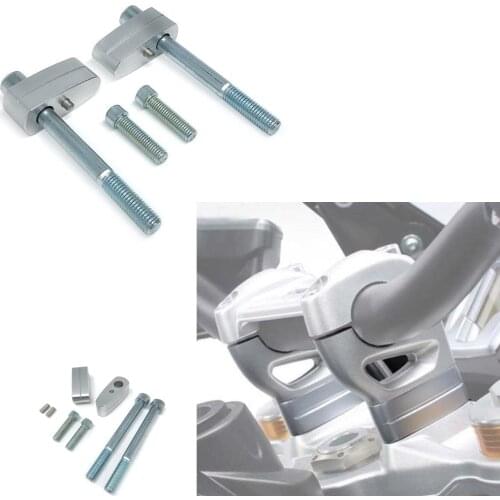 Silver Aluminum 20mm Handlebar Raiser Bar Moves up Upward Riser for 2013 2014 2015 2016 2017 2018 BMW R NINE T R9T K1600B Parts