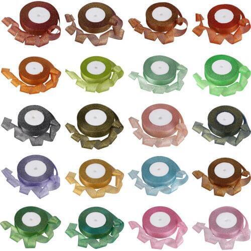 Lowest price! 25 Yard 1.5'' 10 color Organza Ribbon (46 Metres ) Wedding Party Decor