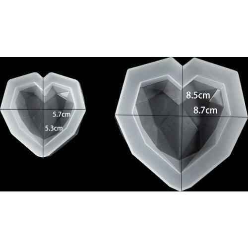 QIAOQIAO DIY Resin Silicone Diamond Heart Mold Resin Casting Mould Jewelry Making Tool