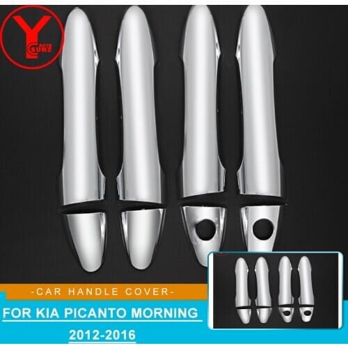 Car styling door handle cover door handle bowl trim fit For Kia Picanto Morning 2011-2016 chrome car styling accessories YCSUNZ