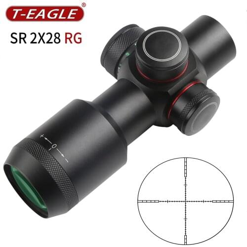 T-eagle SR 2X28 RG Tactical Optical sight Riflescope Aluminum Short Scope Light Sniper Airsoft Air Guns With Mounts For Hunting