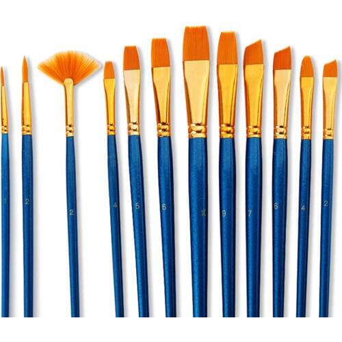 12pcs Transparent tap water watercolour water soluble color pen nylon Watercolor Color Drawing Art Supply