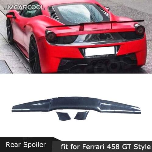 Carbon Fiber Material Rear Trunk Lip Spoiler for Ferrari 458 GT Style Auto Car Decoration 2009 2010 2011 2012 2013 2014 2015