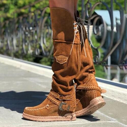 Women knee high boots shoes woman booties vintage warm shoe chaussures femme zapatos mujer sapato