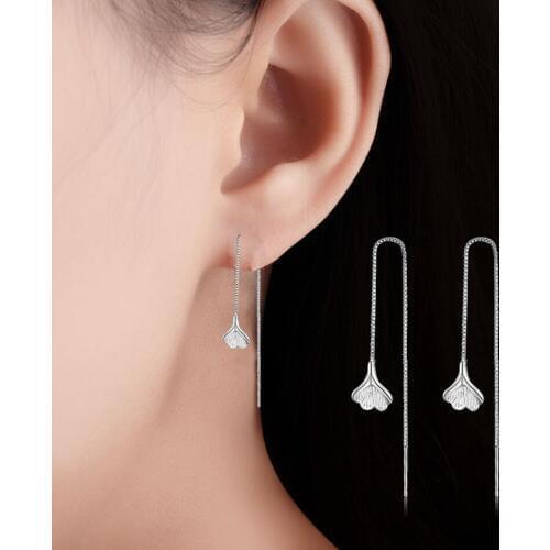 Long Chain Stud Earrings Women Leaf Ear Decorations Accessories Fashion Jewelry Female Party Earrings boucle d'oreille femme