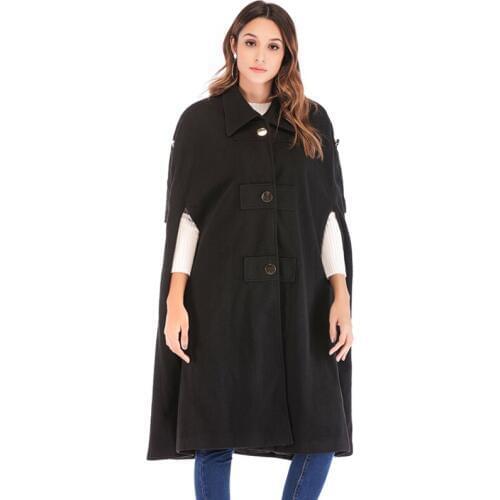 Savabien 2019 Autumn Fashion Street Casual Womens Vintage Trench Coat Outerwear High Quality Cloak Cape Cardigan Black Overcoat