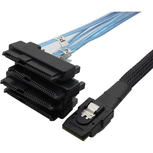 Hard Drive Cable Connecter Support Mini SAS 36-Pin SFF 8087 to 4 SAS 29-Pin SFF-8482 Cable with 15-Pin SATA Power