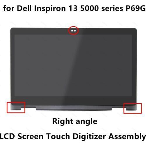 13.3'' LCD Display Panel Touch Glass Digitizer Screen Assembly with Right Angle Bezel For Dell Inspiron 13 5000 series P69G FHD