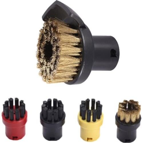 1Set Round Brushes with Scraper Attachment Copper brush for KARCHER SC Series SC1/SC2/SC3/SC4/SC5 Steam Cleaner Cleaning Parts