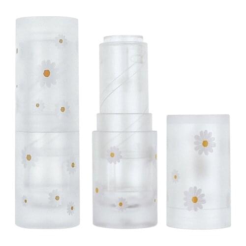 100pcs Empty Lipstick Tube, Small daisy pattern Lip Balm Container, DIY Lipstick Empty Container Self-Made Lipstick Mold