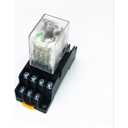 12VDC 24VDC 24VAC 110VAC 220VAC 3A Coil Power Relay MY4NJ HH54PL 14Pins 4PDT With PYF14A Socket Base