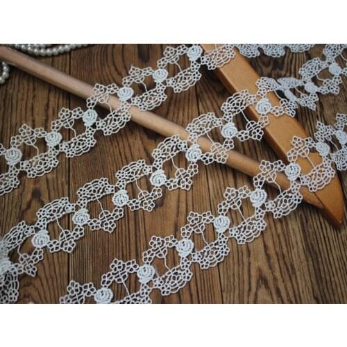 3.5cm wide-15yards/lot Diy Craft Off -White Water soluble Embroidered Lace Trim Venise Lace Trim Lace Ribbon Lovely