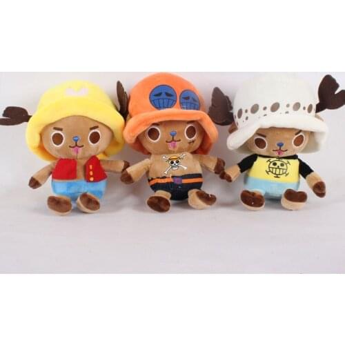 3pcs/lot 22cm Anime Chopper Cosplay Luffy Ace Law Plush Stuffed Doll Toy