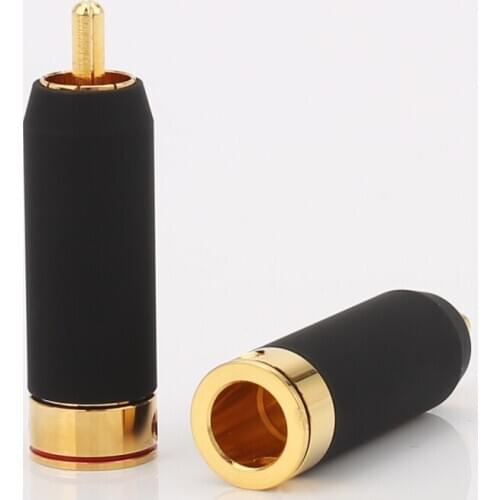 4PCS R004 Audiocrast 24K Gold Plated PHONO RCA PLUGS DIY Audio Cable