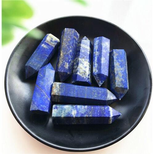 45-50mm Natural Blue Lapis Lazuli Crystal Point Wand Tower Single Point Crystal Obelisk Healing Crystal Gemstone Whloesale