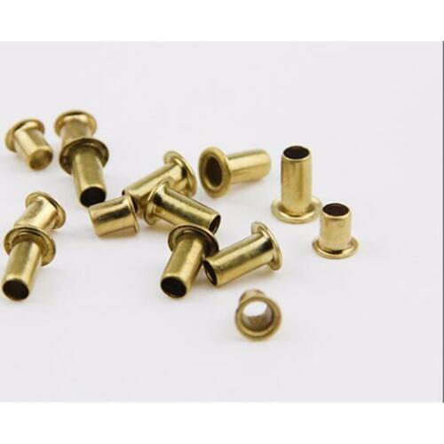 500/1000pcs M2*2mm Brass Eyelet Rivet Nut Copper Through Hole Rivets Hollow Grommet