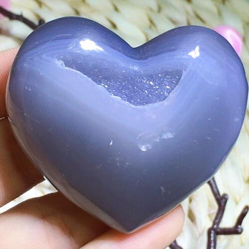 Agate clouster heart