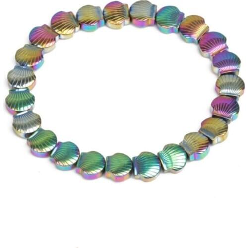 Popular 4 Colors Geometric Hematite Stone Beads Stretchy Bracelet for Anniversary Gift Jewelry
