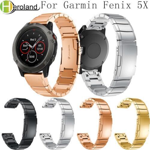 Stainless Steel Bracelet Quick Replacement easy Fit watchBand Wristband For Garmin Fenix 5X GPS/Garmin Fenix 3/3 HR Watch Straps