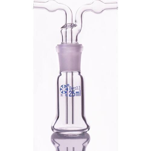 Drechsel gas washing bottle ,Capacity 25ml,Lab Glass Gas Washing Bottle,Shisha hookah
