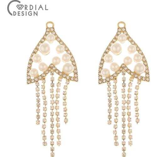 Cordial Design 30Pcs 22*58MM Jewelry Accessories/Earrings Pendants/Imitation Pearl/Irregular Shape/Jewelry Findings Components