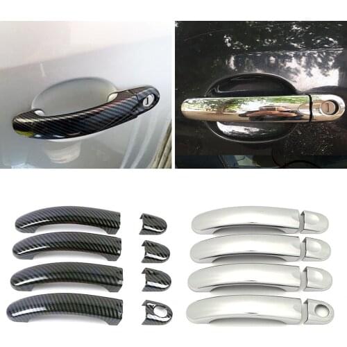 For Volkswagen VW Jetta MK5 2005-2011 Golf Plus Carbon Fiber Color Refit Chrome Door Handle Cover Trim Protection Sticker