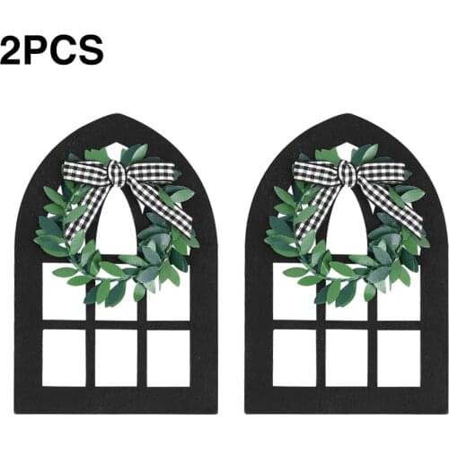 2pcs Wooden Farmhouse Sign Vintage Multifunctional Display Home Rustic Cathedral Wall Decor Photo Prop Window Tiered Tray Gift