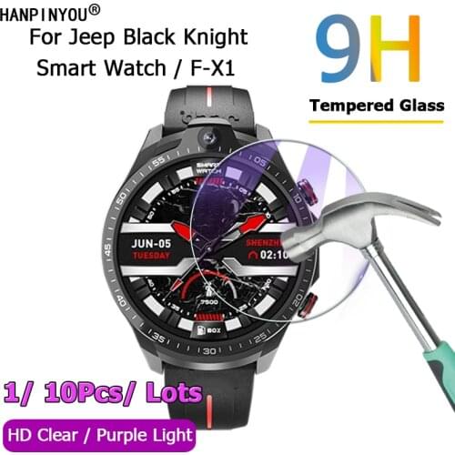 For Jeep Black Knight Smart Watch / F-X1 HD Clear /Anti Purple Light 2.5D Toughened Tempered Glass Film Screen Protector Guard