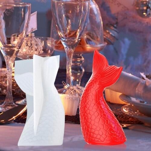 Mermaid Tail Dessert Moulds Handmade Soap Crafts Molds Silicone Fondant Cake Decor Mold Cakes Decorating Baking Tools