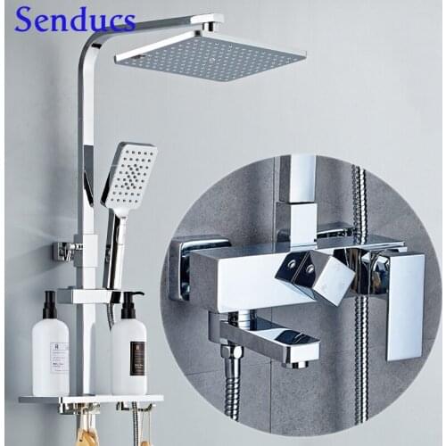 Electroplated silver Black Gold Smart Thermostatic Digital Bathroom Shower System Wall Mounted Copper Bath Nozzle Square Knob