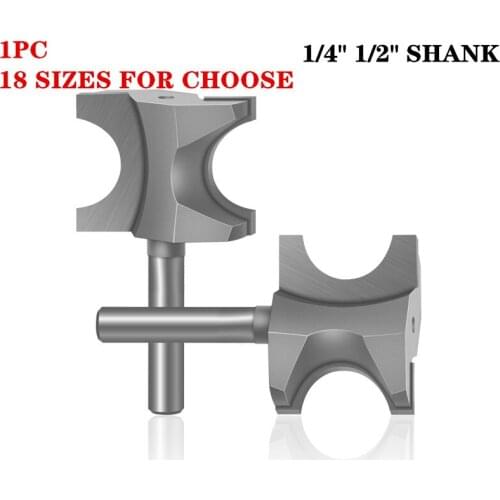 1pc 1/4" 1/2" Shank Classical Both Side Half Round Side Cutter Wood Router Bits C3 Carbide 6.35/12.7mm Shank Wood Cutting Tools