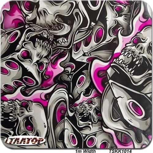 ITAATOP Hydrographic Dipping Film TSKK1014 1M * 10M Skull Film hydrographic film Water Transfer Printing Film
