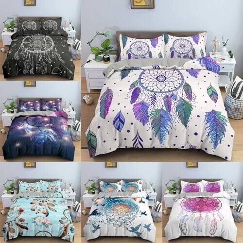 High Quality Wind Chime Pattern Printed Comforter Duvet Cover Set 14 Sizes Single Twin Double Full Queen King Size Bedding Sets