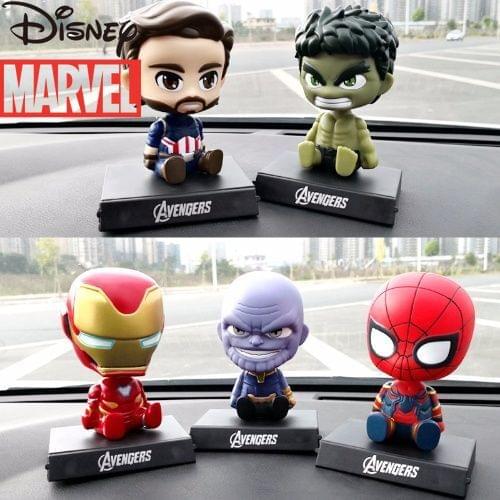 Disney Marvel Cartoon Spider-Man Iron Man Shaking His Head Doll Car Decoration Car Interior Supplies