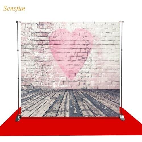 LEVOO photographic background valentines day brick wall wooden floor photocall photobooth studio photography backdrop