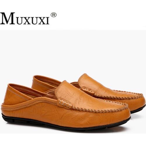 High quality Men Casual Shoes 2018 Fashion Men Shoes Leather Loafers Moccasins Slip On Mens Flats Loafers Male comfortable Shoe
