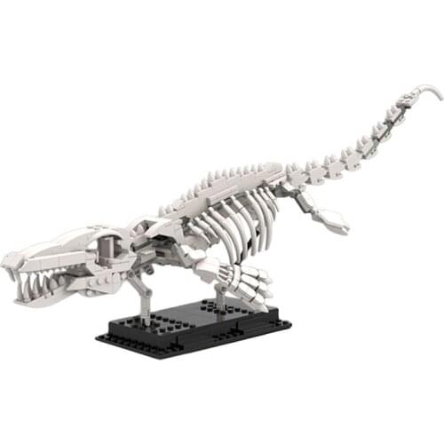 Jurassic Dinosaur Mosasaur Fossil Building Blocks Set Skeleton Model Monster Bone Bricks Idea Toy For Children Birthday Gift