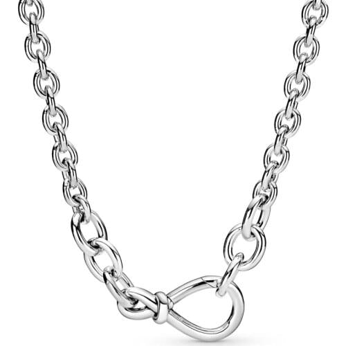 Original Chunky Infinity Knot Chain Necklace For 925 Sterling Silver Bead Charm Necklace Europe DIY Jewelry