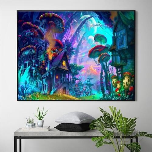 Psychedelic Trippy Surreal Abstract Posters And Prints Canvas Art Decorative Wall Pictures For Living Room Home Decor Painting