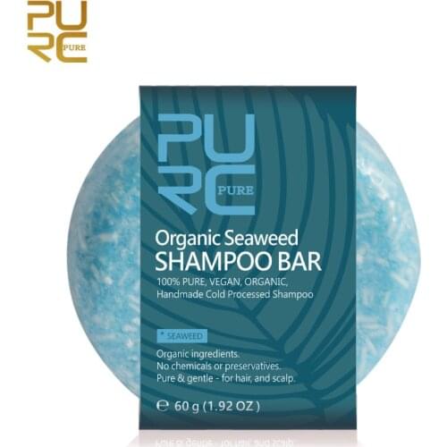 PURC Seaweed Nourish Oil Control Moisturize Shampoo Bar 100% Handmade Cold Processed Hair Shampoo No Chemicals Or Preservatives