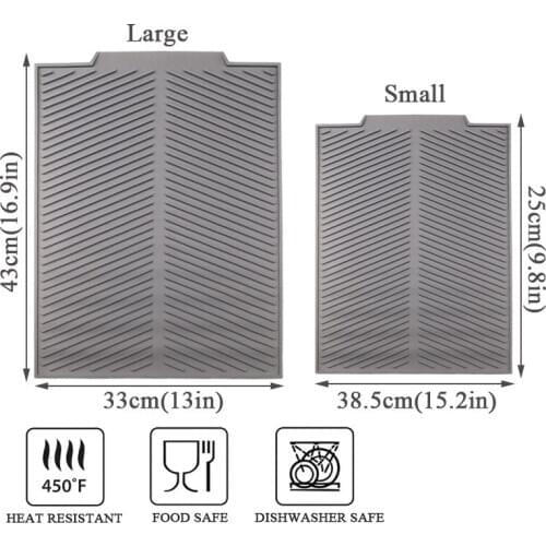 Silicone Square Dish Drying Mat Heat Resistant Draining Tableware Dishwaser Durable Cushion Pad Dinnerware Table Mat Placemat