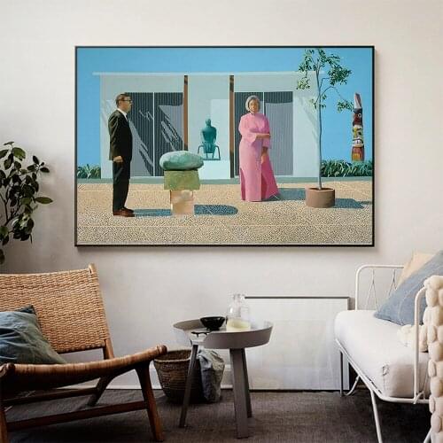 Modern Oil Painting Lover Couple David Hockney My Parents Printed Canvas Art For Living Room and Bedroom Home Wall Decoration
