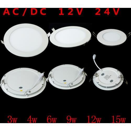 10pcs LED Ceiling Panel Light 3W 4W 6W 9W 12W 15W 25W High brightness LED Downlight with adapter AC/DC 12V 24V indoor Light