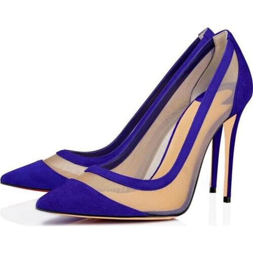 2021 Summer Pumps High Heels Mesh Pointed Toe Lady Shoes Thin Heel Slip-on Fashion Shallow Mixed Colors Single Shoes Sandalias