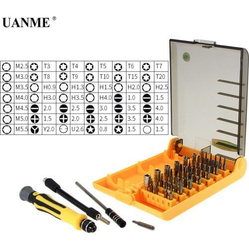 UANME Professional Home Repair Kit Repair Hand Tools 45 in 1 for Mobile Phone Computer Electronic Model DIY UD4501-A
