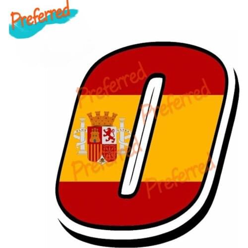 Exquisite In Hot Racing Numbers Vinyl SPAIN FLAG Stickers Motocross Moto Auto Car ATV BIKE TUNING Decor Waterproof Decal