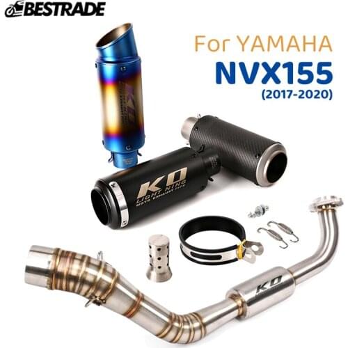 Exhaust System For Yamaha NVX155 2017-2020 Front Mid Connect Link Pipe Slip On 51mm Mufflers Tube Removable DB Killer Stainless